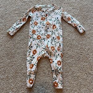 Loulou Lollipop Floral Zipper Footie